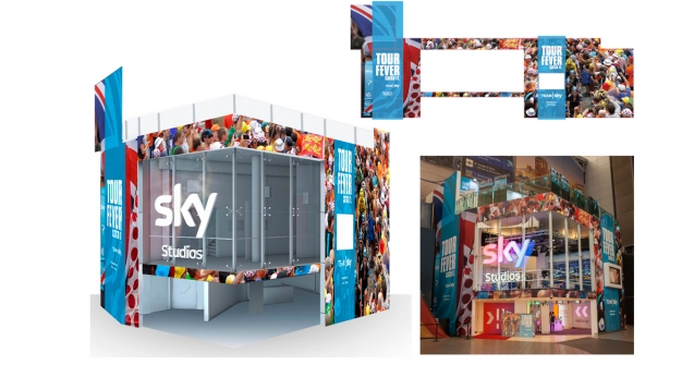 Sky Studios pavilion take over wrap for Team sky Tour De France